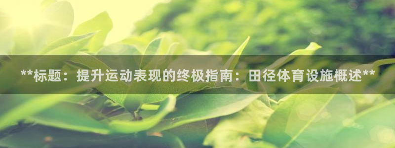 注册意昂3：**标题：提升运动表现的终极指南：田径体